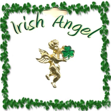 Irish Shamrock Guardian Angel Pin