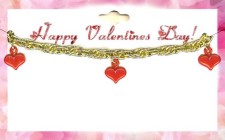 VALENTINE Red Heart 7'' Charm Bracelet