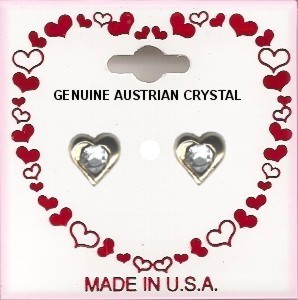 VALENTINE's Day Crystal Heart Pierced earrings