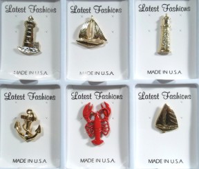 Nautical Ocean Lapel Pin Assortment in 3 Dozen Display