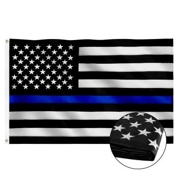Thin BluE AmEricAn 3ft x 5ft Poly FlAg - US MAdE
