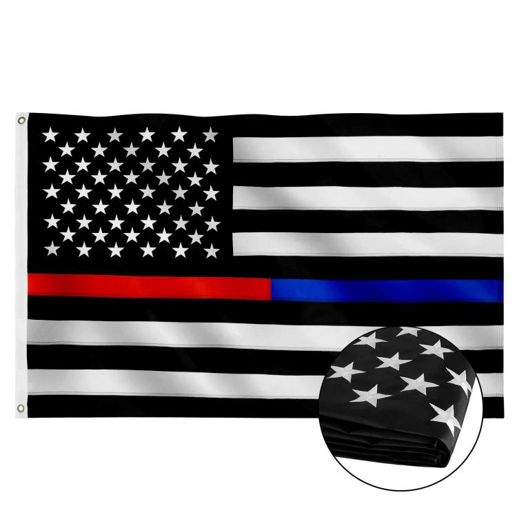 Thin REd & BluE AmEricAn 3ft x 5ft Poly FlAg - US MAdE