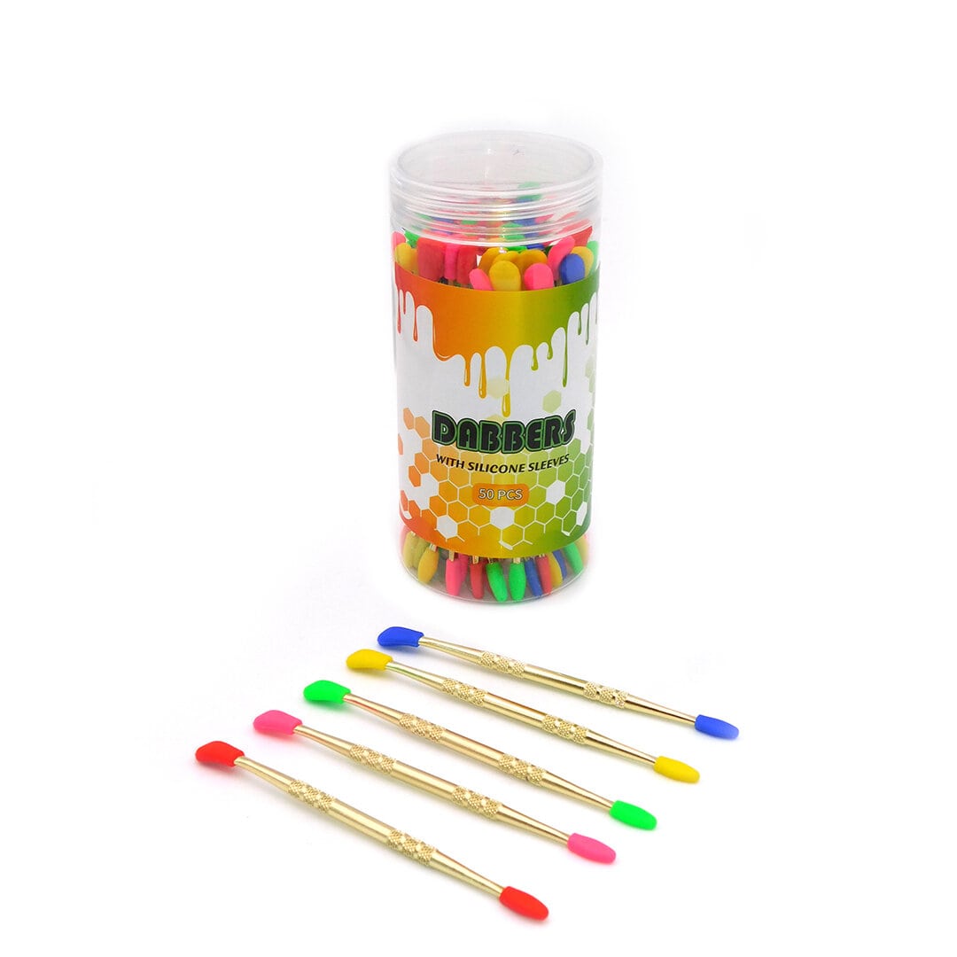 Metal Dabber w/ Colored Silicone Tip (50 Count Display) Gold