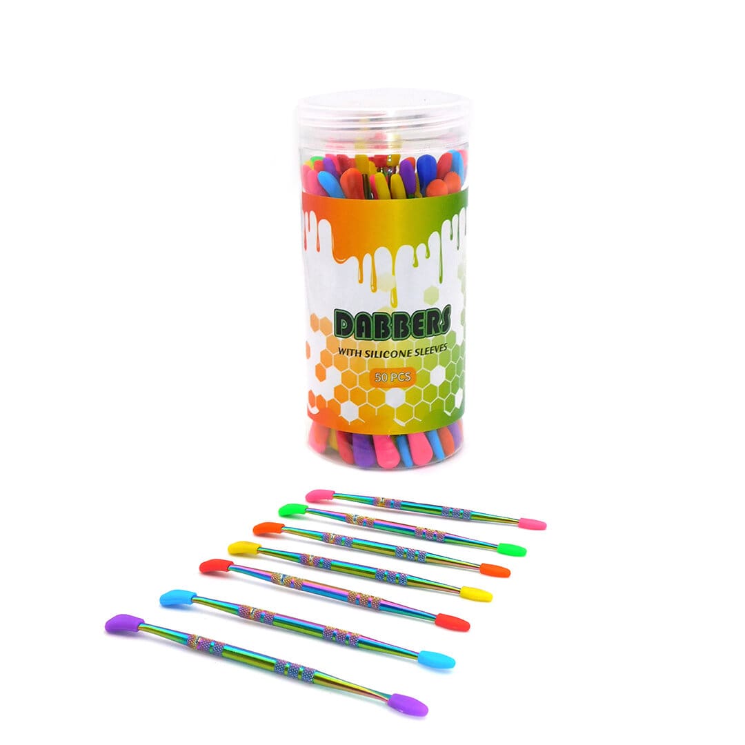 Metal Dabber w/ Colored Silicone Tip (50 Count Display) Rainbow
